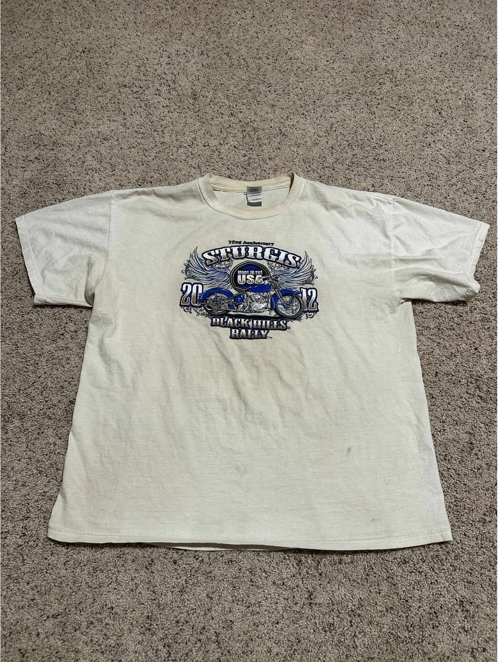 Gildan Heavy Cotton Sturgis 2012 Black Hills Rally T-Shirt XL